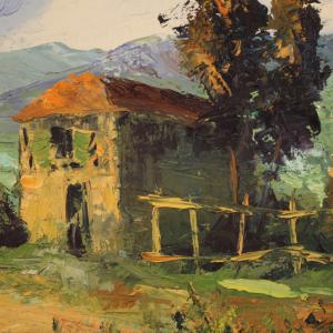 Cuadro italiano firmado, paisaje campestre del siglo XX - Foto 9