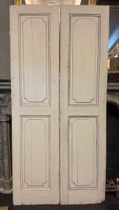 PTL703 - Porta laccate a due battenti bifacciale, epoca '800, misure cm L 92 x H 195