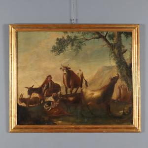 Painting Landscape with Herds and Shepherds