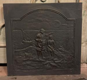 P270 - Cast iron fireplace back plate, 19th century, dimensions cm W 58 x H 57