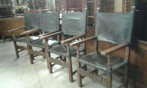 4 poltrone in noce epoca 1600 toscane integre da palazzo belle l65xp55xh130 garanzia termini di legge 