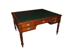 Grande scrivania Partners Desk francese di fine 1800 