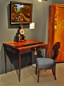 Germany or perhaps Vienna 1795 - 1810; circle of influence of David Roetgen. Also as a writing desk or console table. Very rare and admirable mechanical-transformable gaming table.