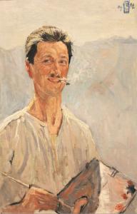 Renato Tomassi Self-portrait with palette (1916)