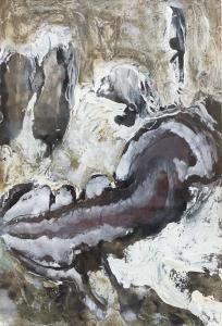 Sergio Vacchi, "Sketch," acrylic on cardboard, 1959