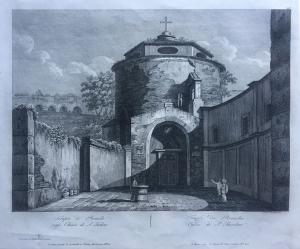 "Temple of Romulus" - burin engraving - early 19th century