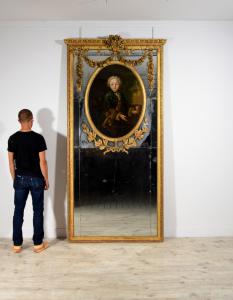 Trumeau mirror in carved and gilded wood, Piedmont, early 19th century - Foto 10