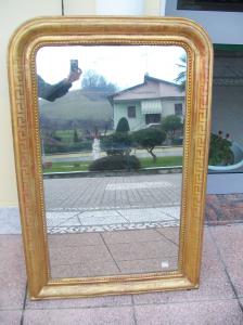 19th-century gold leaf mirror. 125 h x 83 w.