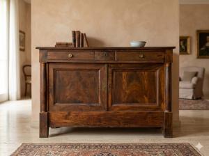 Credenza Impero a Mezza Colonna in Noce Massello - Restauro Incluso_car 3402
