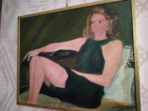 Oil on canvas depicting a young Spanish woman from the 1900s