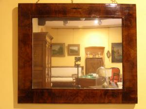 Antique walnut veneered frame, 19th century