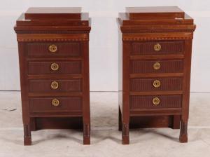 Antique Biedermeier mahogany bedside tables from the 1800s