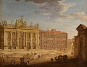 Vista de Roma com São João de Latrão, Giacomo Van Lint (Roma 1723 - 1790) Atribuído