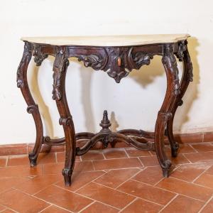 Walnut wood console