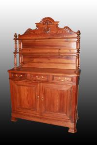 Buffetschrank mit Aufsatz im Louis-Philippe-Stil aus Zirbelholz, 19. Jahrhundert