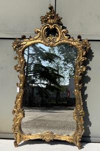 Gilded carved wood mirror