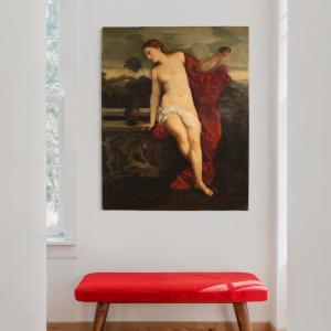 Tableau italien ancien L'Amour sacré du 19ème siècle - Foto 8