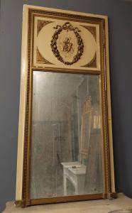 specc435 - Lacquered wood mirror, 19th century, cm W 85 x H 170