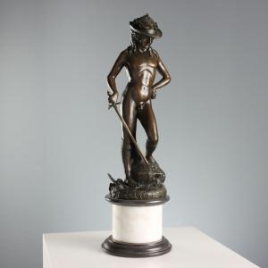 Bronze copy of David by Donatello, Italy, second half of the 20th century