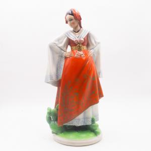 Scultura in ceramica Lenci Torino "Sicilia, Piana dei Greci", di Abele Jacopi, 1936, Lenci Torino ceramic sculpture "Sicily, Piana dei Greci," by Abele Jacopi, 1936