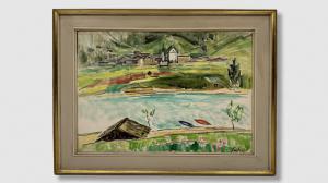 Fioravante Seibezzi, Paesaggio con torrente e villaggio