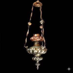 Votivlampe aus geprägtem Kupfer