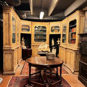 LIB013 - Pharmacy in original lacquer, early 19th century, occupies an area of approx. 3.70 x 3.70 m