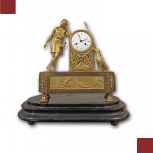 OROLOGIO IN BRONZO DORATO CON ADONE FINE XVIII SECOLO 