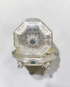  Scatola in Argento con Pietre Dure  - Italia Inizio XX Secolo  - Foto 8