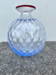 Vaso in vetro con tessuto balloton.Venini Murano.