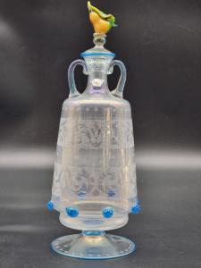 Vaso veneziano in vetro soffiato inciso e iridescente Murano, fine XIX – inizi XX sec.