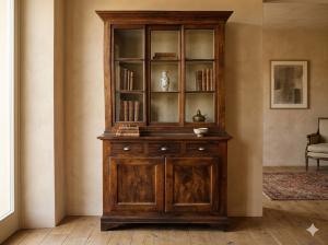 Solid Walnut Shop Cabinet with Sliding Doors - Restoration Included_item 3394