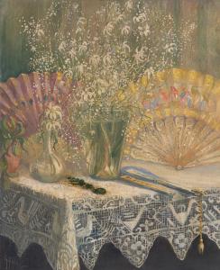 GENNARO FAVAI - Stillleben mit Fächer und Blumen