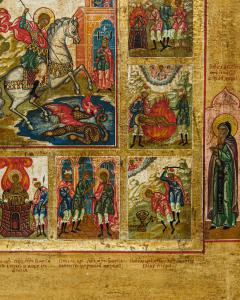Russian School, 19th century, Icon with the Life of Saint George - Foto 7