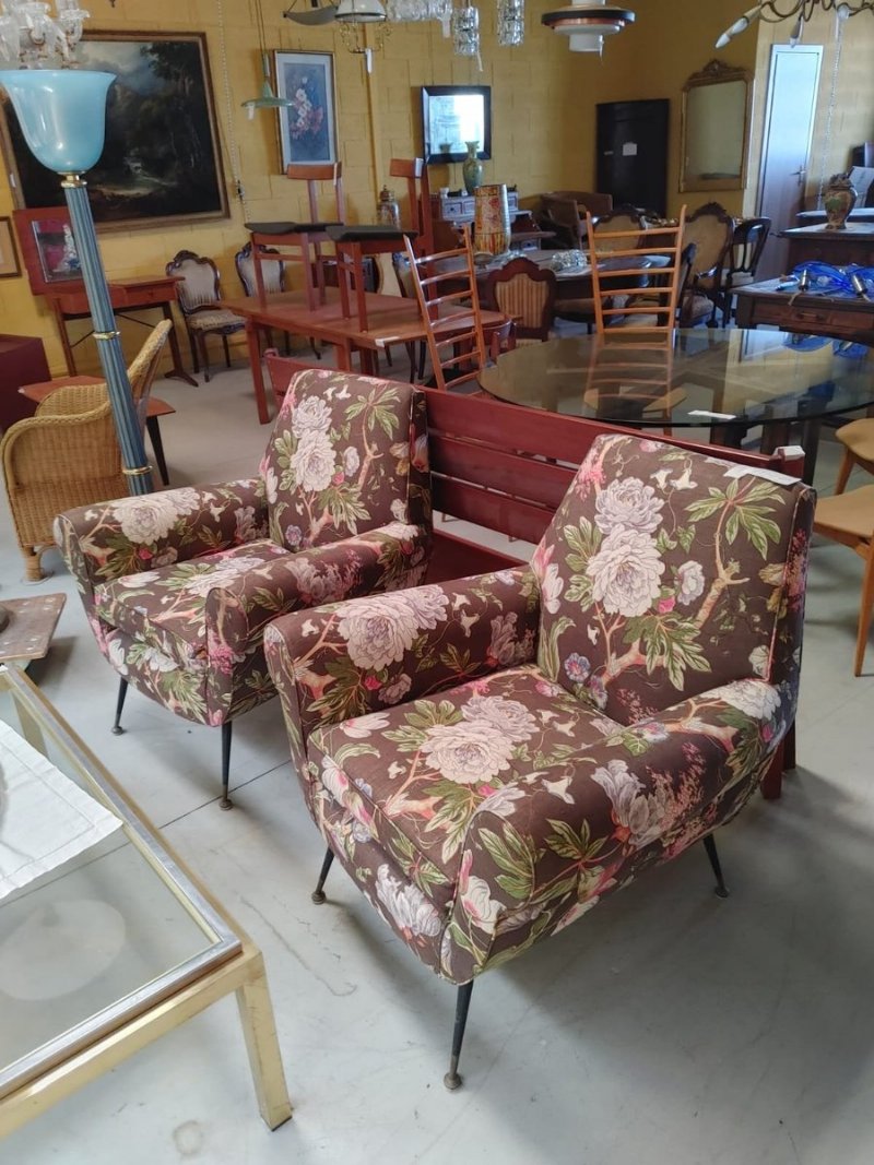 Coppia di poltrone Mid-Century attribuibili a Gigi Radice per Minotti