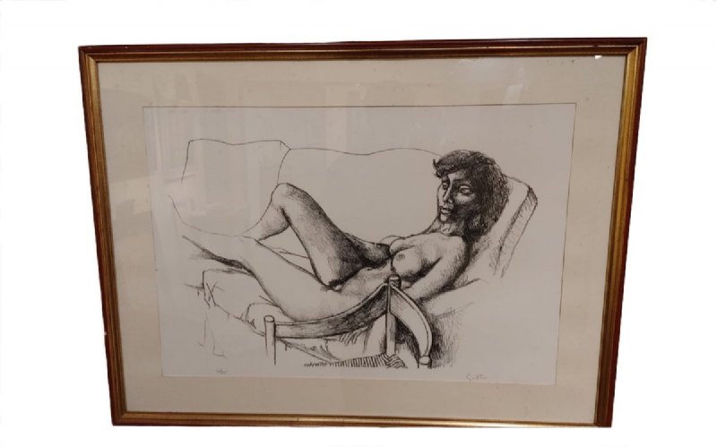 Renato Guttuso - Reclining Female Nude - Numbered Lithograph