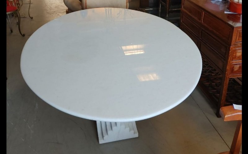 Tavolo ovale modello "Samo" in marmo bianco di Carlo Scarpa per Simon Gavina - Foto 10