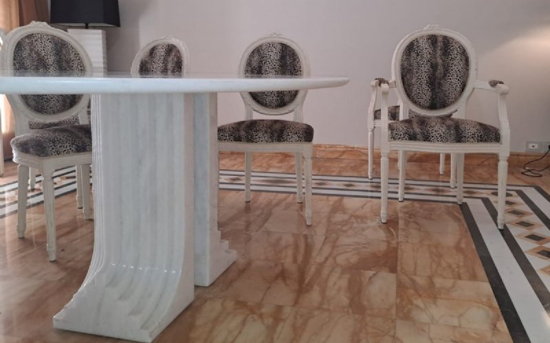 Tavolo ovale modello "Samo" in marmo bianco di Carlo Scarpa per Simon Gavina - Foto 5