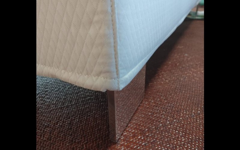 Grand pouf rectangulaire rembourré en tissu matelassé - Vintage italien des années 70