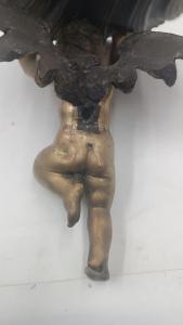 Mensola antica  angelo in legno dorato fine 700 , manifattura italiana -Antique Angel Shelf In Gilded Wood, Late 18th Century, Italian Manufacture - Foto 9