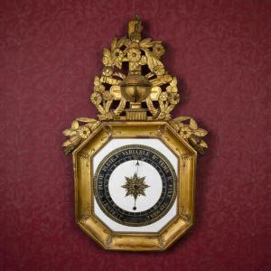 Barometro Periodo Napoleone III In Legno Dorato - Francia Metà XIX Secolo 