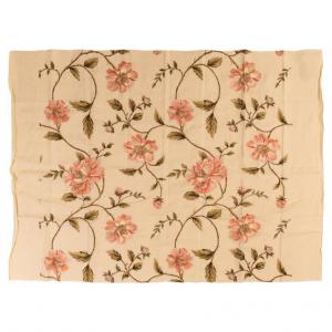 Pannello di lino ricamato con peonie - SN: