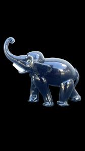 Elefante in vetro nero.Manifattura Toso.Murano.