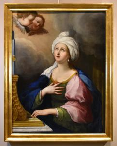 Saint Cecilia and two cherubs, Lucas de la Haye, known as Luca Fiammingo (Nivelles, 1612–Rome, 1682)