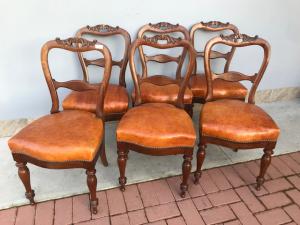 Lot of 6 Charles X cherry chairs, restored, car 2686