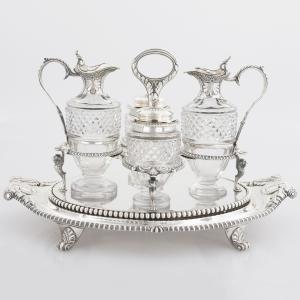 Supporto per condimenti in argento sterling Giorgio III, Paul Storr, Londra, 1808