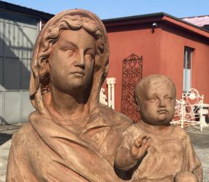 Große Terrakotta-Skulptur: Madonna mit Kind - Foto 5