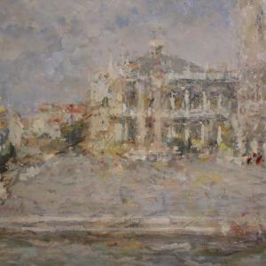 Great painting signed by Luigi Mantovani, View of Venice with the Doge's Palace - Foto 9