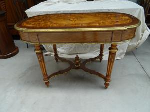 Tavolo \ scrittoio finemente intarsiato Napoleone III Francia - Foto 5