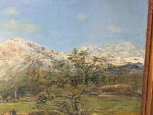 Paysage avec une bergère